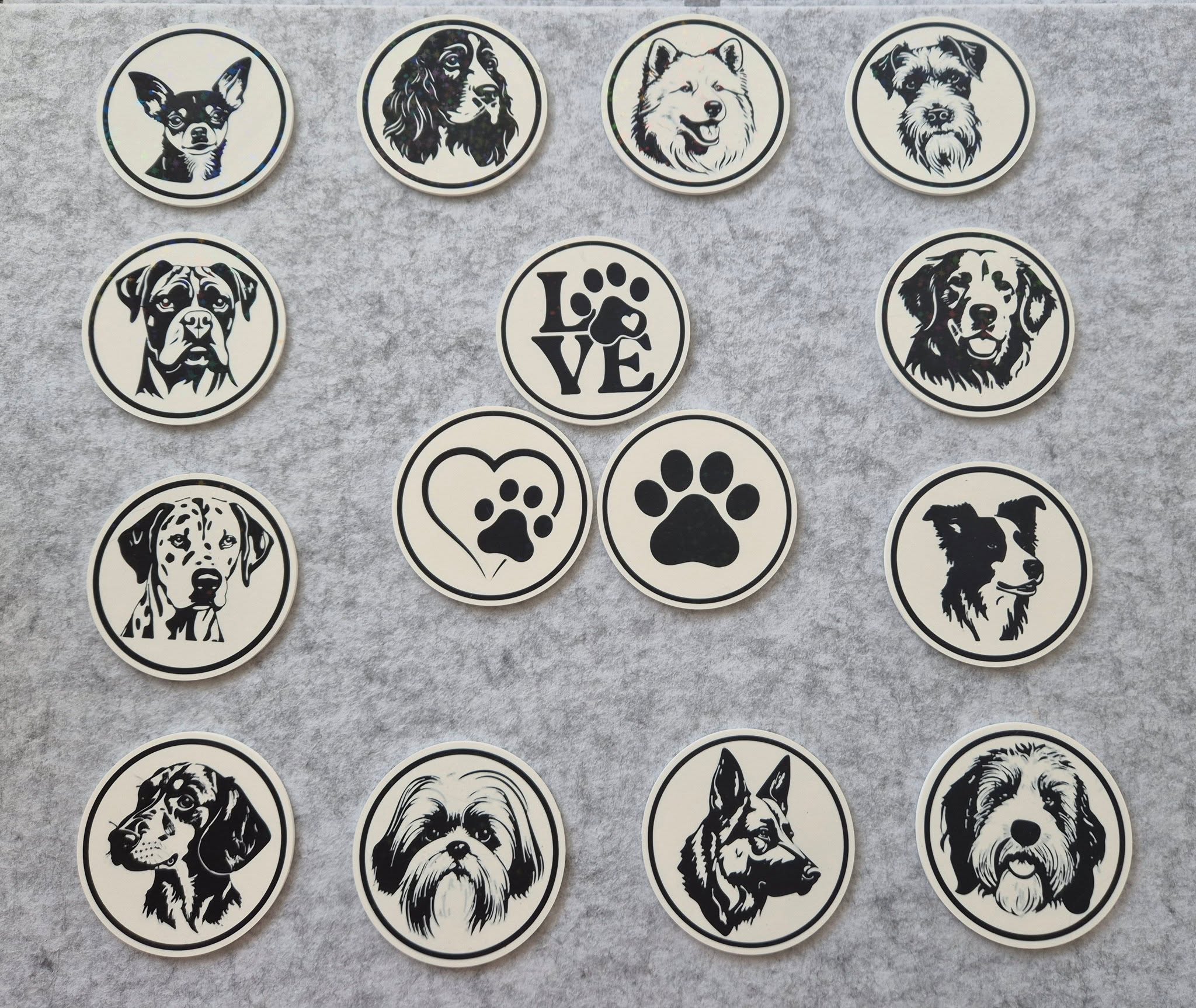 Set of dog-shaped coasters