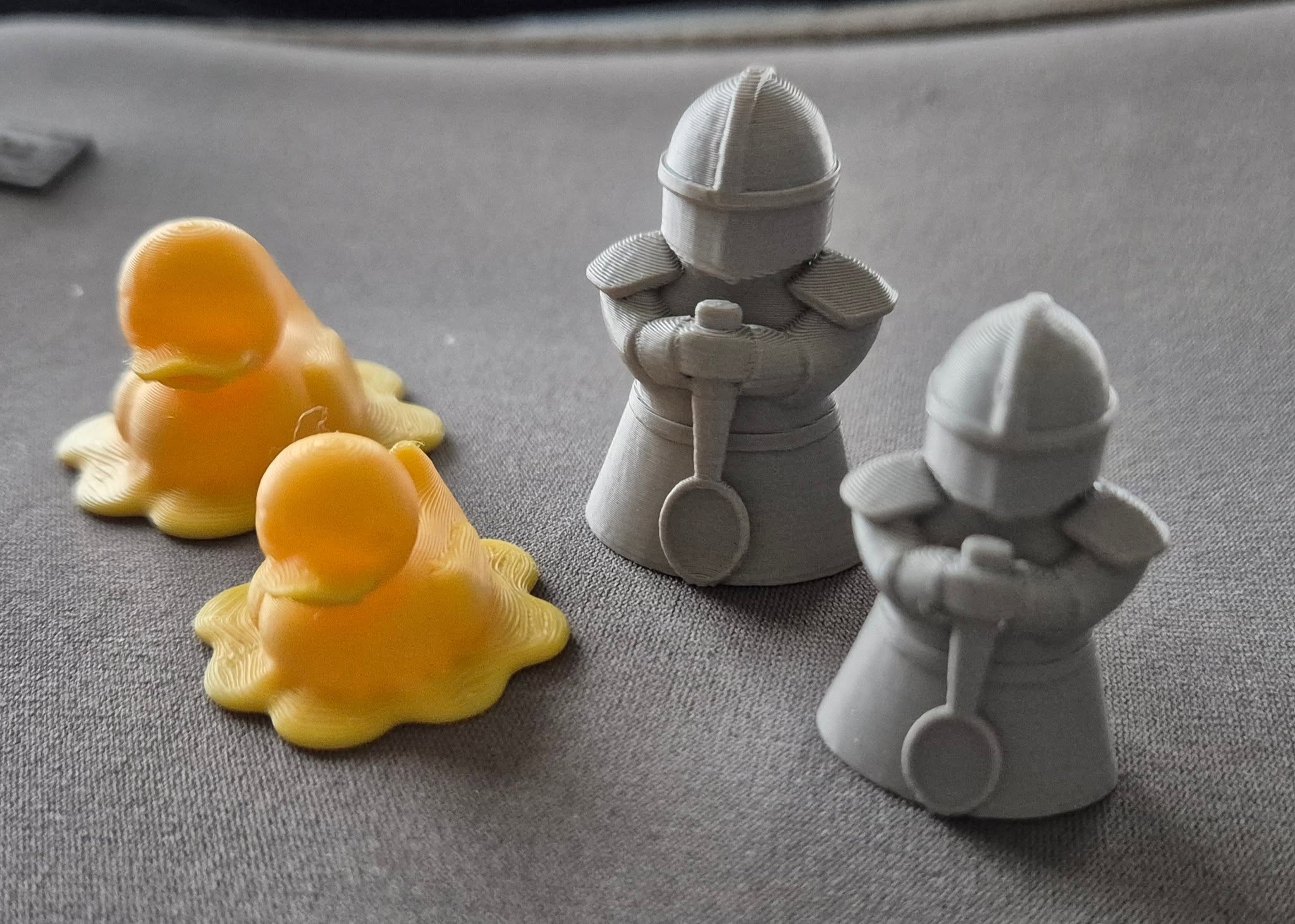 Knight and duck figurines