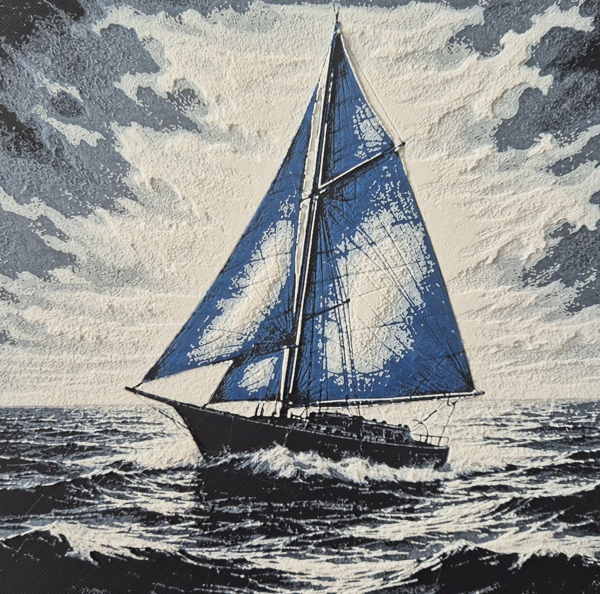 3D-printed model boat, inspired by the Waterside coastline